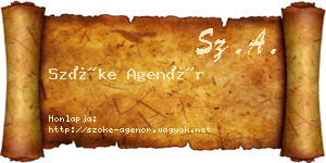 Szőke Agenór névjegykártya